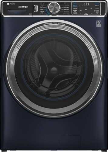 Rent To Own - GE Profile - 5.3 Cu. Ft. Stackable Smart Front Load Washer with Steam and UltraFresh Vent System+ With OdorBlock - Saphire Blue