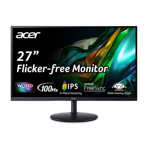Rent to own Acer - SH272U Ebmiiphx 27” IPS Ultra-Thin Monitor with AMD FreeSync Technology ( Display Port 1.2 and 2 x HDMI 2.0 Port) - Black