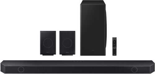 Rent to own Samsung - Q series 9.1.4ch Wireless True Dolby Atmos Soundbar with Q-Symphony and Rear Speakers- Titan Black - Black