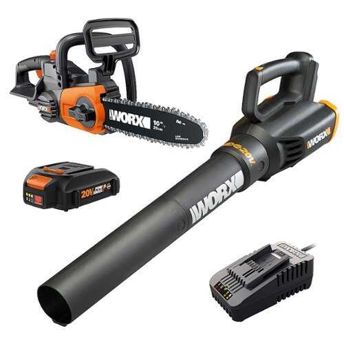 Rent to own Worx WG915 20V Power Share 10" Chainsaw and Turbine Blower Combo Kit (Battery and Charger Included) - Black