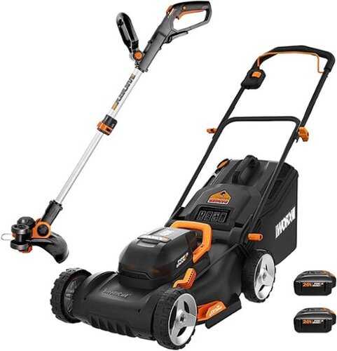 Rent to own Worx WG911 40V Power Share Lawn Mower and 20V Grass Trimmer Combo Kit (Batteries & Charger Included) - Black