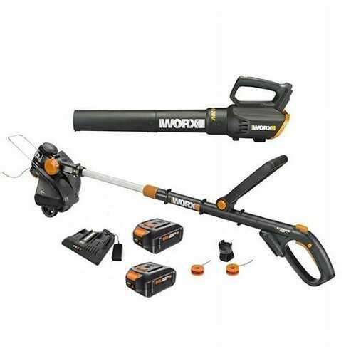 Rent to own Worx WG930.3 20V Power Share 12" 4.0Ah Cordless String Trimmer & Turbine Leaf Blower (Batteries & Charger Included) - Black
