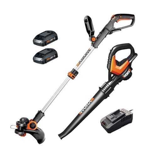 Rent to own WORX - 20V Cordless String Trimmer and Air Blower Combo Kit (Batteries & Charger Included) - Black