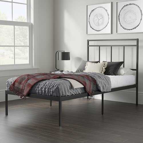 Rent to own Sauder - Cannery Bridge Twin Platform Bed Bf 3a - Black