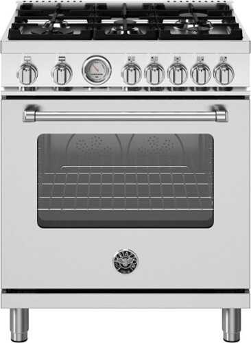 Rent to own Bertazzoni - 30" Master Series range - Gas oven - 5 aluminum burners - LP version - Stainless Steel
