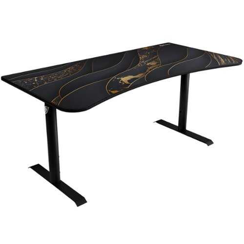 Rent to own Arozzi - Arena Ultrawide Curved Gaming Desk - Black Gold