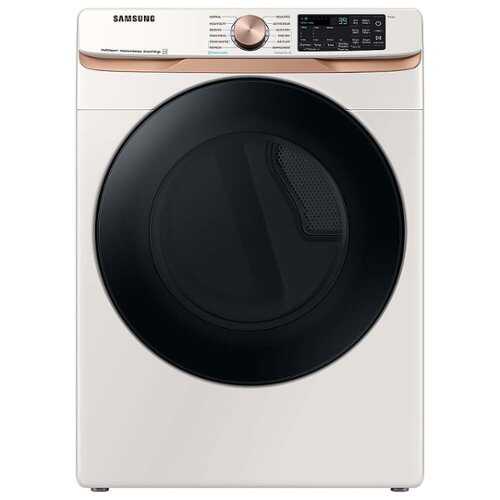 Rent to own Samsung - 7.5 Cu. Ft. Stackable Smart Electric Dryer with Steam and Sensor Dry - Ivory