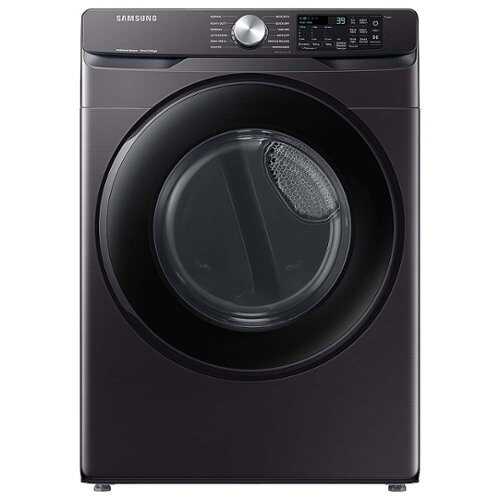 Rent to own Samsung - 7.5 Cu. Ft. Stackable Smart Electric Dryer with Sensor Dry - Brushed Black