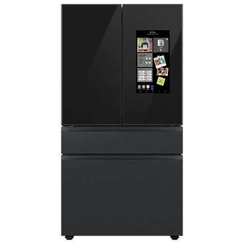 Rent to own Samsung - BESPOKE 23 cu. ft. French Door Counter Depth Smart Refrigerator with Family Hub - Matte Black Steel