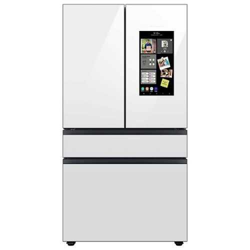 Rent to own Samsung - BESPOKE 23 cu. ft. 4-Door French Door Counter Depth Smart Refrigerator with Family Hub - White Glass