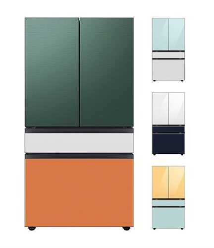 Rent to own Samsung - BESPOKE 23 cu. ft. 4-Door French Door Counter Depth Smart Refrigerator with Beverage Center - Custom Panel Ready