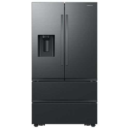 Rent to own Samsung - 30 cu. ft. 4-Door French Door Smart Refrigerator with Four Types of Ice - Fingerprint Resistant Matte Black Steel