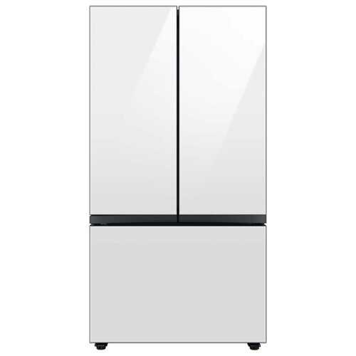 Rent to own Samsung - BESPOKE 30 cu. ft. 3-Door French Door Smart Refrigerator with Beverage Center - White Glass