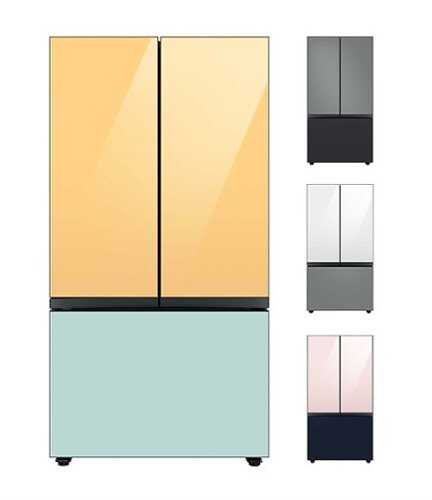 Rent to own Samsung - BESPOKE 30 cu. ft. 3-Door French Door Smart Refrigerator with Beverage Center - Custom Panel Ready
