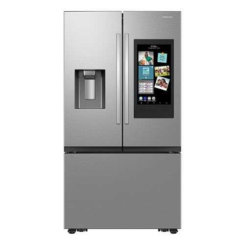 Rent to own Samsung - 25 cu. ft. 3-Door French Door Counter Depth Smart Refrigerator with Family Hub - Stainless Steel