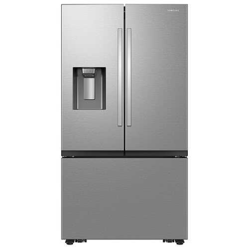 Rent to own Samsung - 26 cu. ft. French Door Counter Depth Smart Refrigerator with Four Types of Ice - Stainless Steel