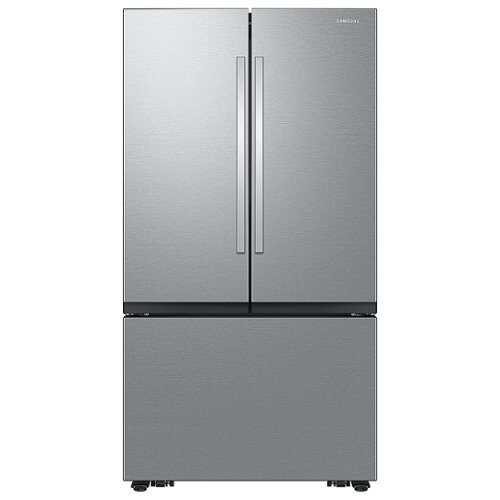 Rent To Own - Samsung - 27 cu. ft. French Door Counter Depth Smart Refrigerator with Dual Auto Ice Maker - Stainless Steel