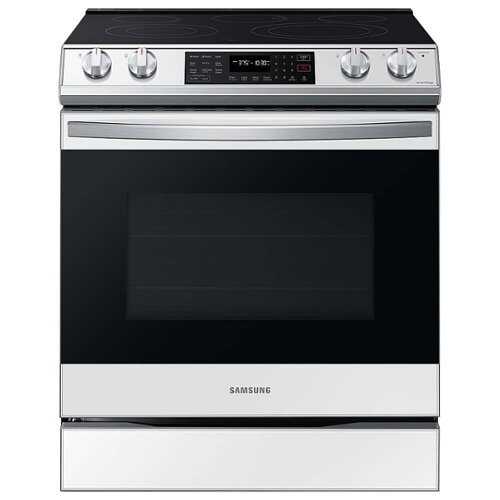 Rent to own Samsung - BESPOKE 6.3 cu. ft. Smart Slide-in Electric Range with Air Fry & Convection - White Glass