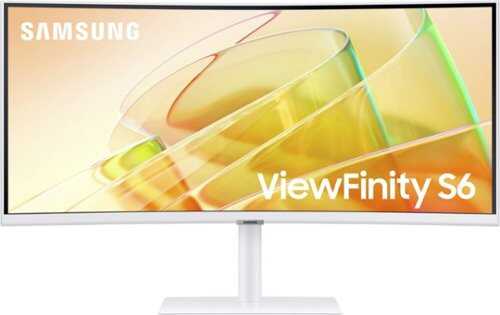 Rent to own Samsung - 34" ViewFinity S65TC Ultra-WQHD 100Hz AMD FreeSync HDR10 Curved Monitor with Thunderbolt 4 and Built-in Speakers - WARM WHITE
