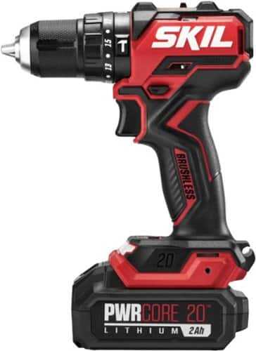 Rent to own SKIL PWR CORE 20 Brushless 20V 1/2 IN. Compact Hammer Drill Kit - Black/Red