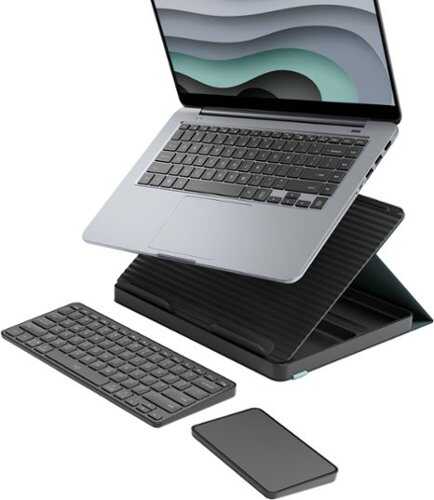 Rent to own Logitech - Casa Pop-Up Desk Work From Home Kit Compact Wireless Keyboard, Touchpad and Laptop Stand for Laptop/MacBook (10” to 17”) - Classic Chic