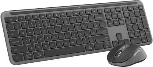 Rent to own Logitech - MK955 Signature Slim Full-size Wireless Keyboard and Mouse Combo for Windows and Mac with Quiet Typing and Clicking - Graphite