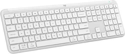 Rent to own Logitech - K950 Signature Slim Full-size Wireless Keyboard for Windows and Mac with Quiet Typing - Off-White