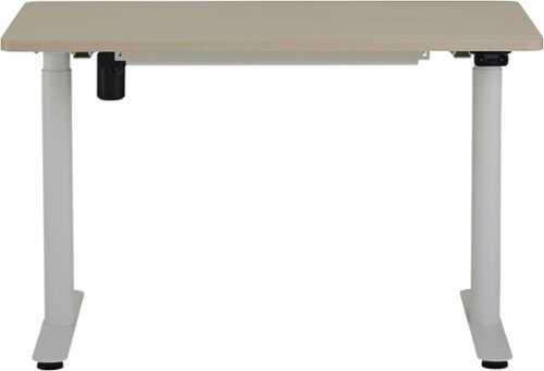 Rent To Own - Steelcase - AMQ Sit-to-Stand Desk - White Base Light Oak Top