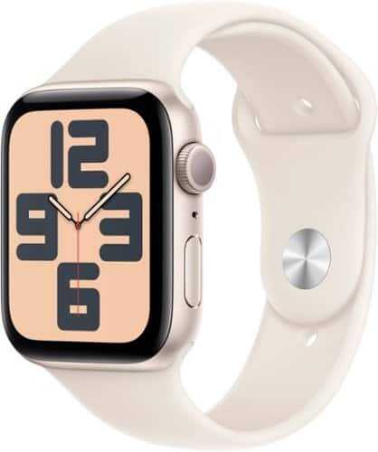 Rent to own Apple Watch SE 2nd Generation (GPS) 44mm Aluminum Case with Starlight Sport Band - S/M - Starlight