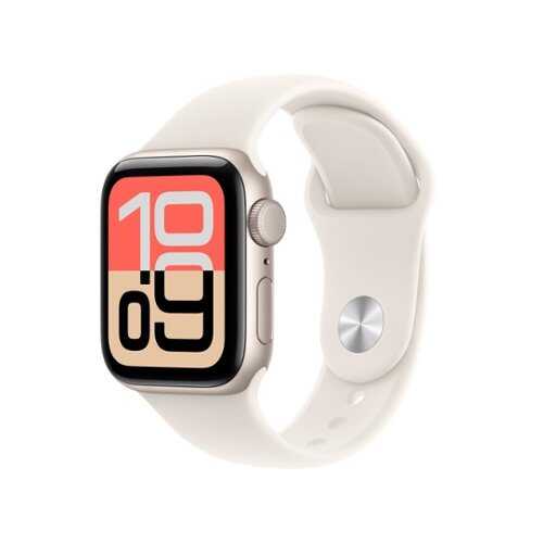 Rent to own Apple Watch SE 3 (GPS) 40mm Starlight Aluminum Case with Starlight Sport Band - M/L - Starlight - (2025)