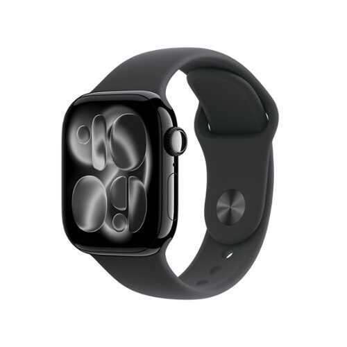 Rent to own Apple Watch Series 11 (GPS) 42mm Jet Black Aluminum Case with Black Sport Band - M/L - Jet Black - (2025)