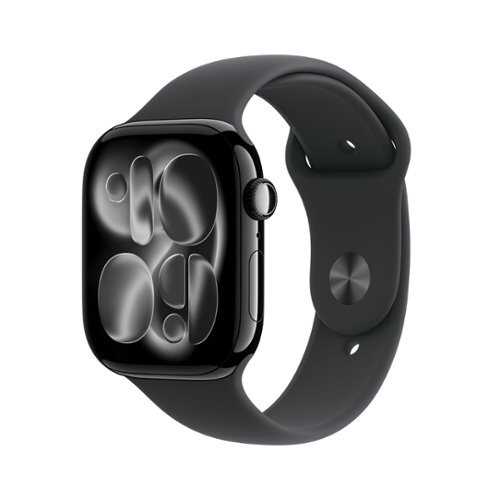Rent to own Apple Watch Series 11 (GPS) 46mm Jet Black Aluminum Case with Black Sport Band - M/L - Jet Black - (2025)