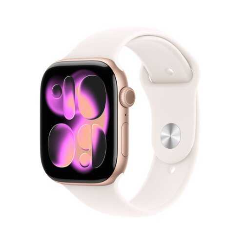 Rent to own Apple Watch Series 11 (GPS) 46mm Rose Gold Aluminum Case with Light Blush Sport Band - M/L - Rose Gold - (2025)