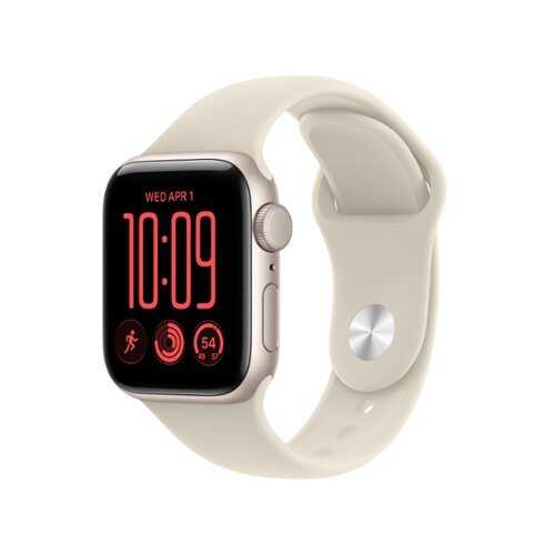 Rent to own Apple Watch SE 3 (GPS) 40mm Aluminum Case with Sand Sport Band - S/M - Starlight - (2026)