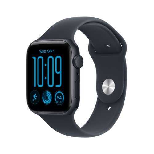 Rent to own Apple Watch SE 3 (GPS) 44mm Aluminum Case with Navy Blue Sport Band - M/L - Midnight - (2026)