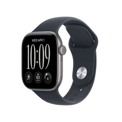 Rent to own Apple Watch Series 12 (GPS) 42mm Aluminum Case with Navy Blue Sport Band - M/L - Space Gray - (2026)