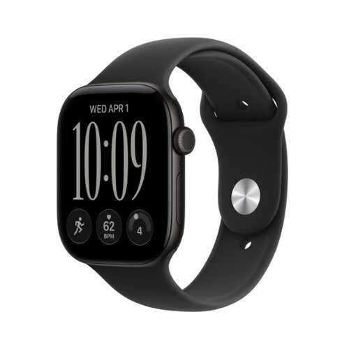 Rent to own Apple Watch Series 12 (GPS) 46mm Aluminum Case with Black Sport Band - S/M - Black - (2026)