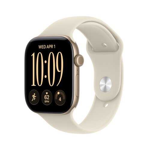 Rent to own Apple Watch Series 12 (GPS) 46mm Aluminum Case with Sand Sport Band - S/M - Light Gold - (2026)