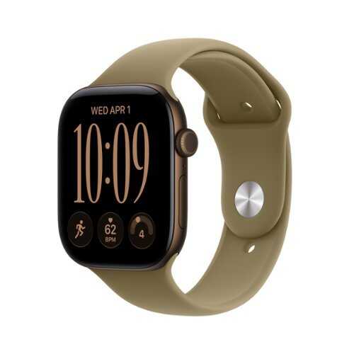 Rent to own Apple Watch Series 12 (GPS) 46mm Aluminum Case with Olive Sport Band - S/M - Dark Bronze - (2026)