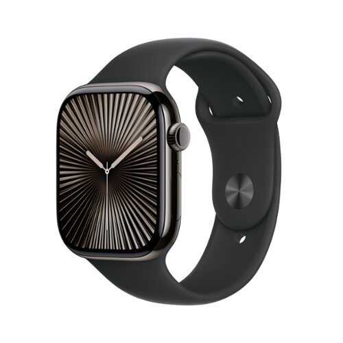 Rent to own Apple Watch Series 10 (GPS+Cellular) 46mm Titanium Case with Black Sport Band - M/L - Slate