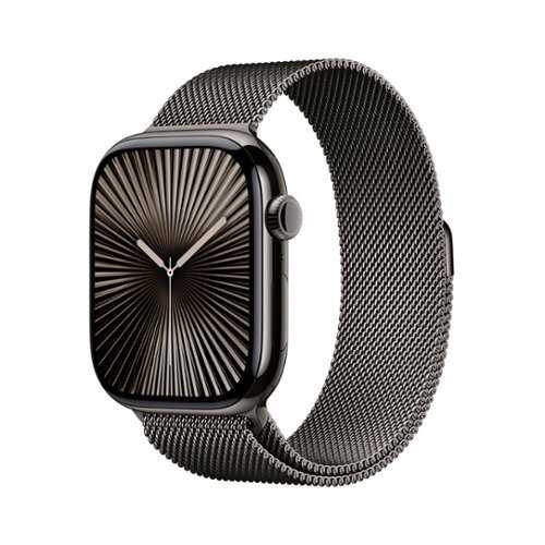 Rent to own Apple Watch Series 10 (GPS+Cellular) 46mm Titanium Case with Slate Milanese Loop - M/L - Slate