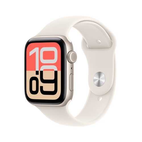 Rent to own Apple Watch SE 3 (GPS+Cellular) 44mm Starlight Aluminum Case with Starlight Sport Band - S/M - Starlight - (2025)