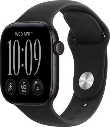 Rent to own Apple Watch Series 12 (GPS + Cellular) 42mm Aluminum Case with Black Sport Band - S/M - Black - (2026)