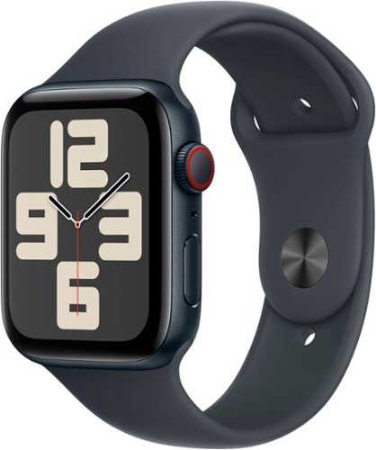 Rent to own Apple Watch SE (GPS+Cellular) 44mm Aluminum Case with Midnight Sport Band - S/M - Midnight (AT&T)