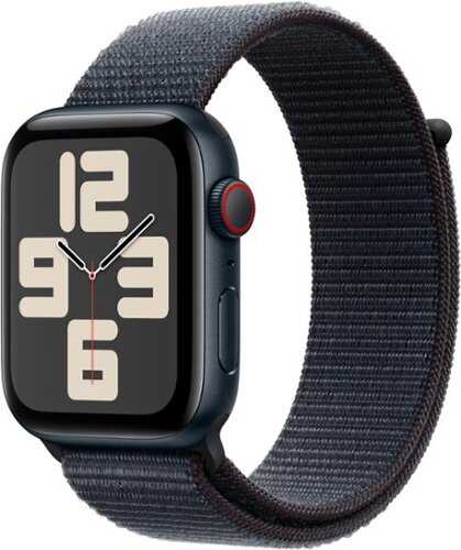 Rent to own Apple Watch SE (GPS+Cellular) 44mm Aluminum Case with Ink Sport Loop - Midnight (AT&T)