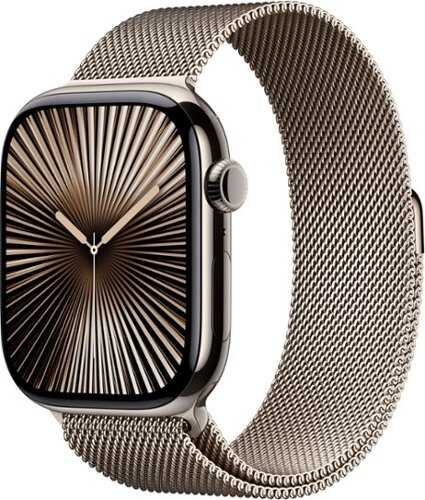 Rent to own Apple Watch Series 10 (GPS+Cellular) 46mm Titanium Case with Natural Milanese Loop - S/M - Natural (AT&T)