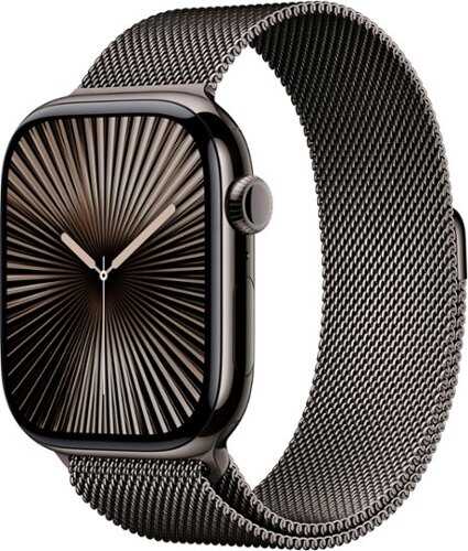 Rent to own Apple Watch Series 10 (GPS+Cellular) 46mm Titanium Case with Slate Milanese Loop - S/M - Slate (AT&T)