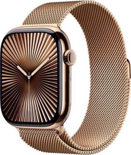 Rent to own Apple Watch Series 10 (GPS+Cellular) 46mm Titanium Case with Gold Milanese Loop - S/M - Gold (AT&T)