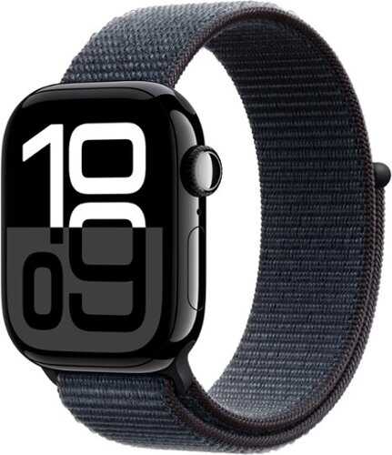 Rent to own Apple Watch Series 10 (GPS+Cellular) 42mm Aluminum Case with Ink Sport Loop - Jet Black (AT&T)