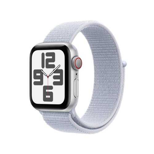 Rent to own Apple Watch SE (GPS+Cellular) 40mm Aluminum Case with Blue Cloud Sport Loop - Silver